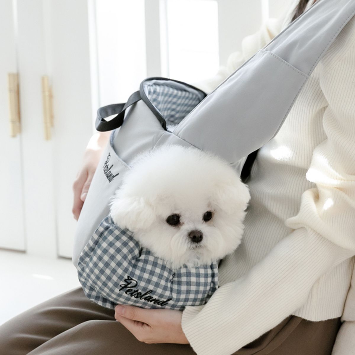 펫츠랜드(PETSLAND) 스너그슬링백 베이지/그레이 M/L