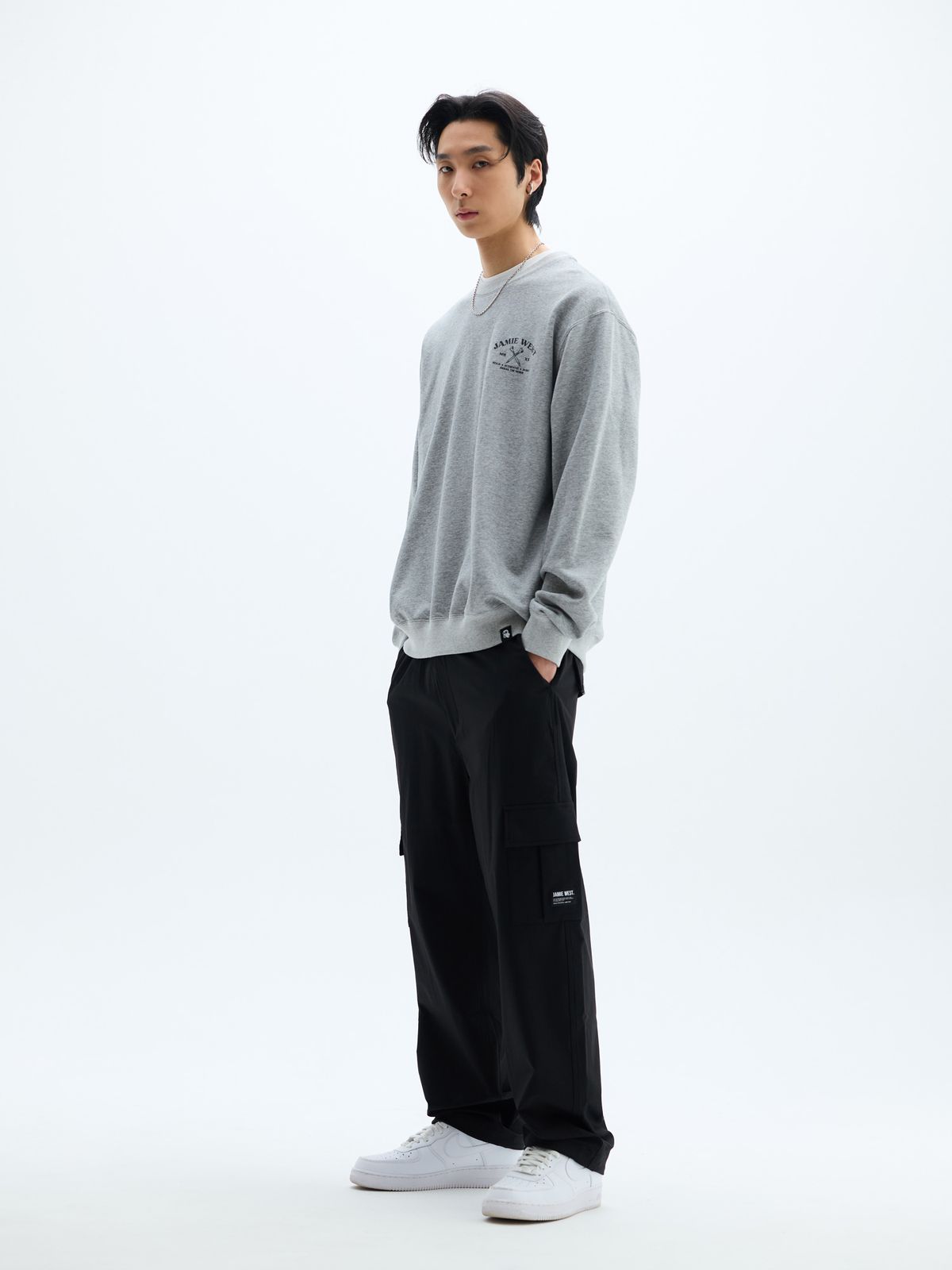 제이미웨스트(JAMIE WEST) 올드스쿨 JW 스웻셔츠 (멜란지그레이)
