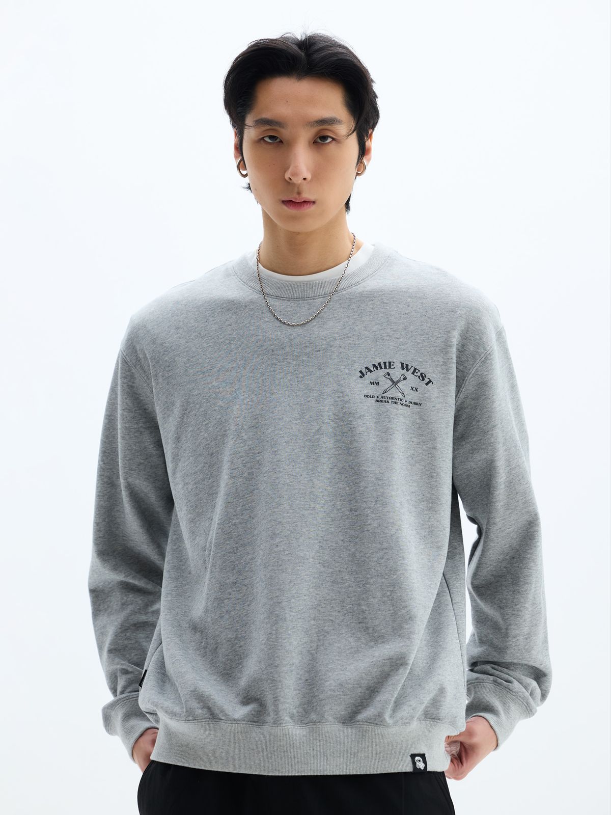 제이미웨스트(JAMIE WEST) 올드스쿨 JW 스웻셔츠 (멜란지그레이)