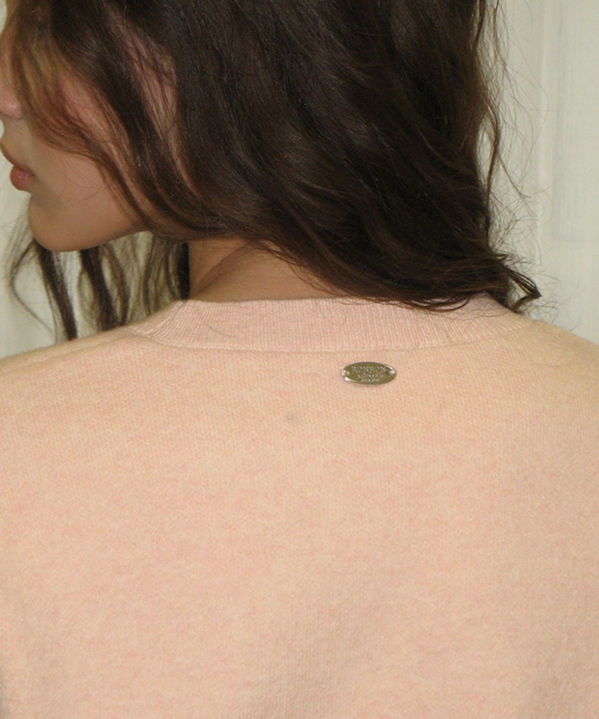 론론(RONRON) HANDMADE FLOWER SHORT SLEEVE KNIT SOFT PINK
