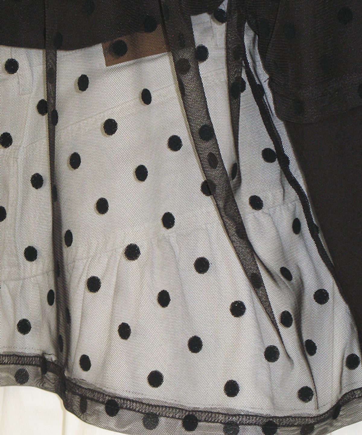 론론(RONRON) DOT SHEER LAYERED LONG SLEEVE BLACK