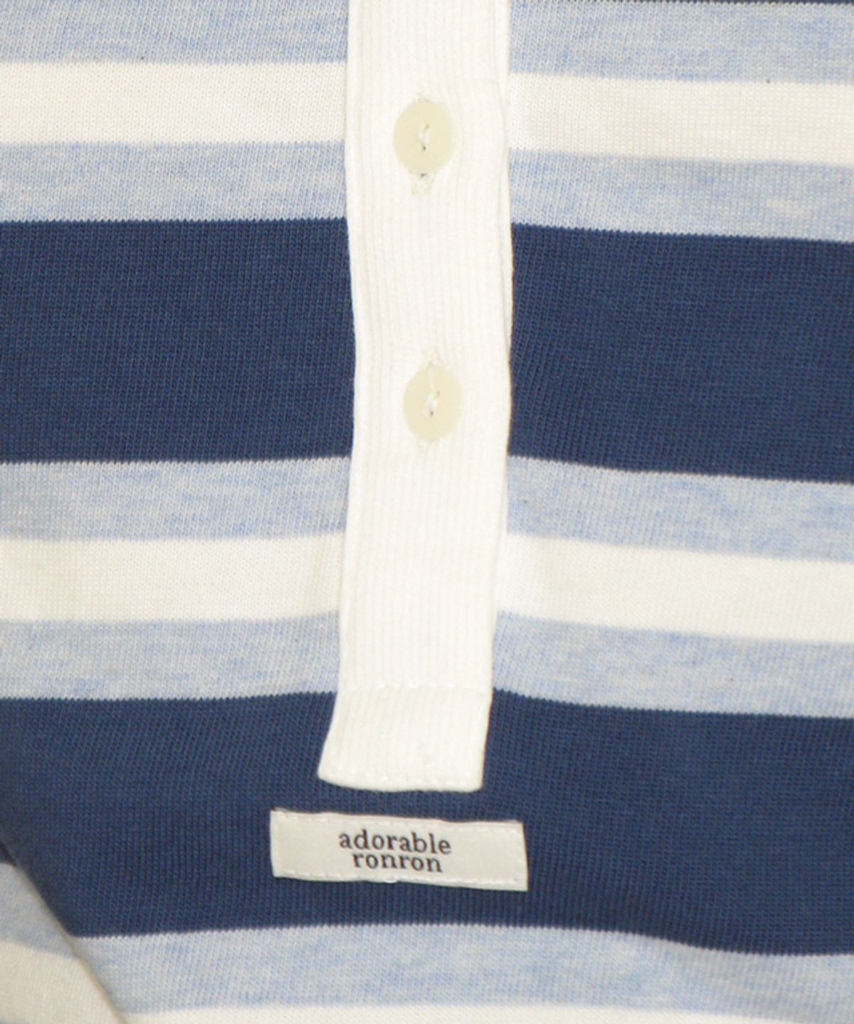 론론(RONRON) HENRYNECK COLLAR SLIM LONG SLEEVE BLUE STRIPE