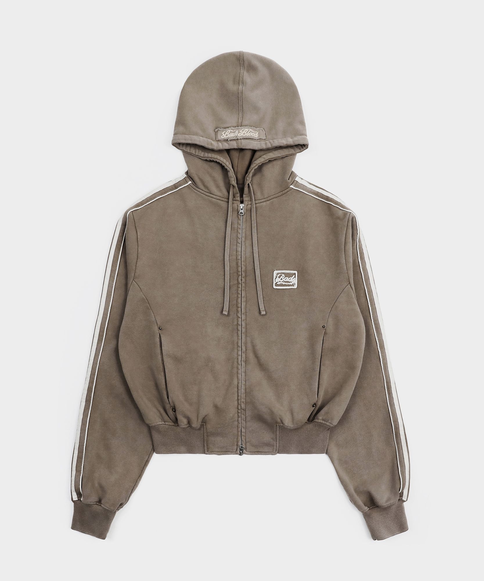 MUSINSA | BADBLOOD Billy Washed Hooded Zip-Up - Sand