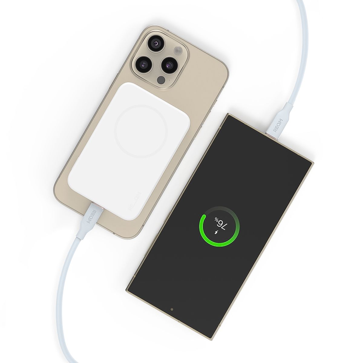 리큐엠(REQM) 맥세이프 고속 무선충전 5000mAh 보조배터리 듀얼 마그넷 QMP5