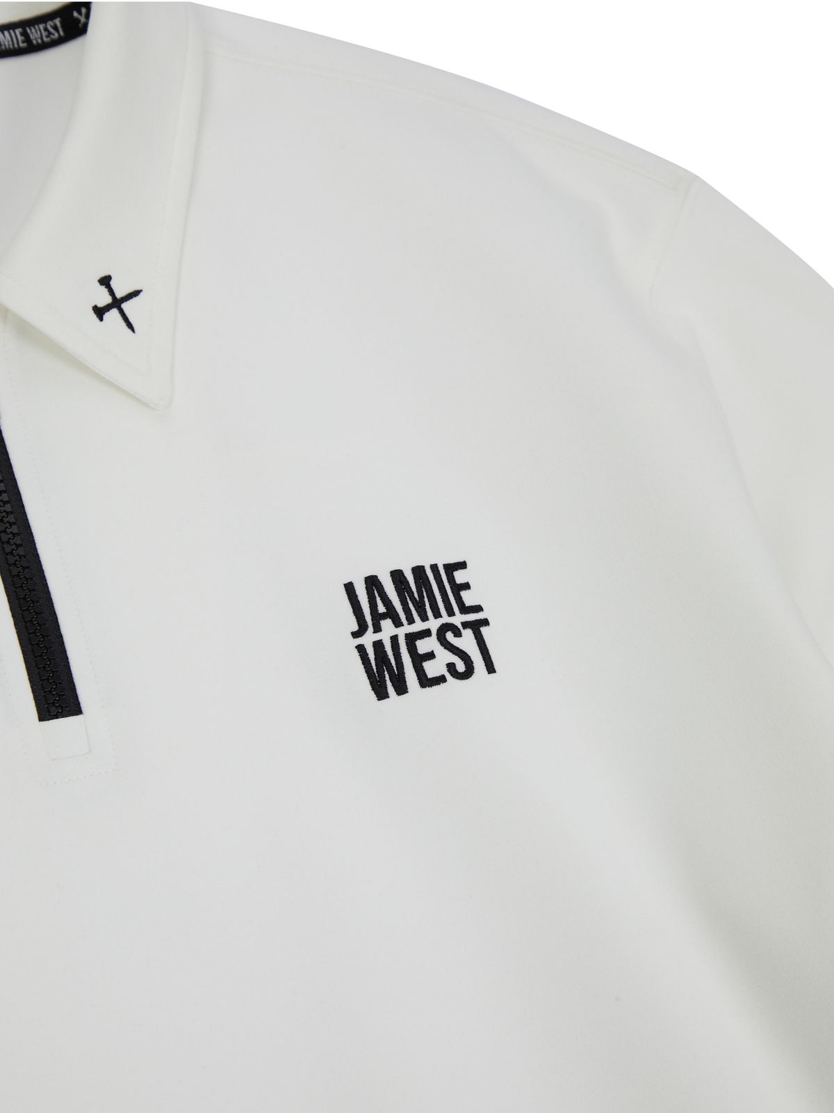 제이미웨스트(JAMIE WEST) 에센셜 카라포인트 하프집업 스웻셔츠 (화이트)
