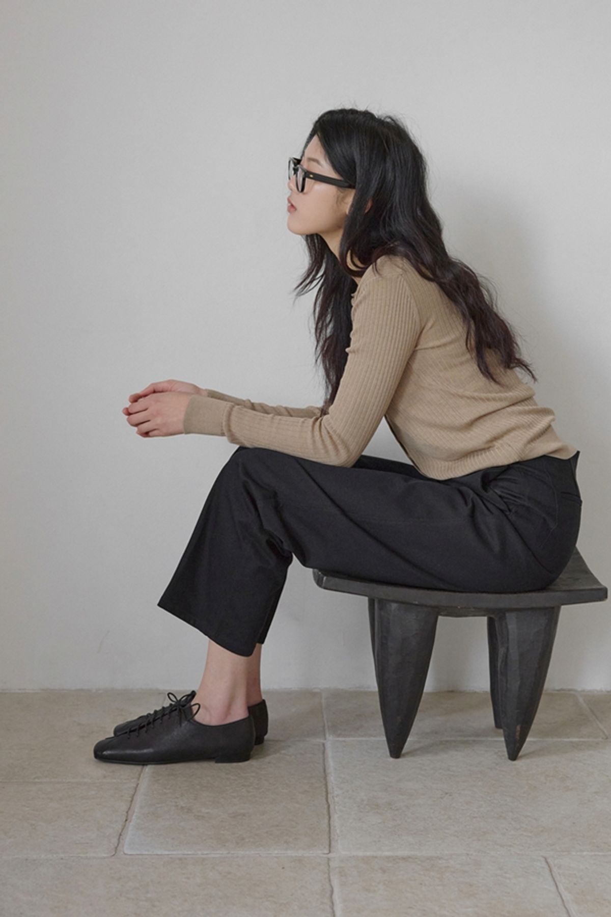 더 클로이스터(THECLOISTER) 롱 스퀘어 토 레이스업 로퍼 (3 컬러)