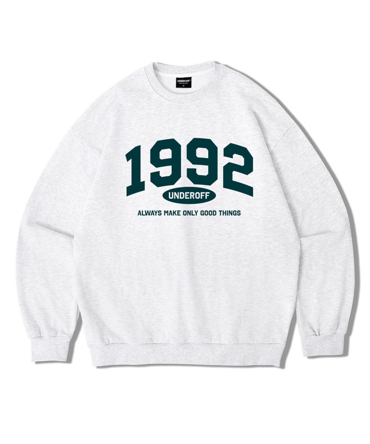 언더오프(UNDEROFF) 오버핏 맨투맨 스웨트 1992아치 블랙