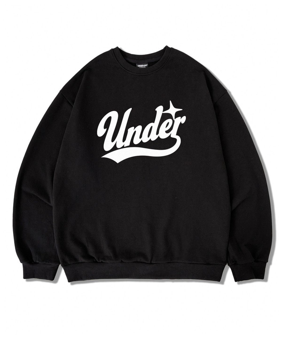 언더오프(UNDEROFF) 오버핏 맨투맨 스웨트 언더 베이스볼로고 카모