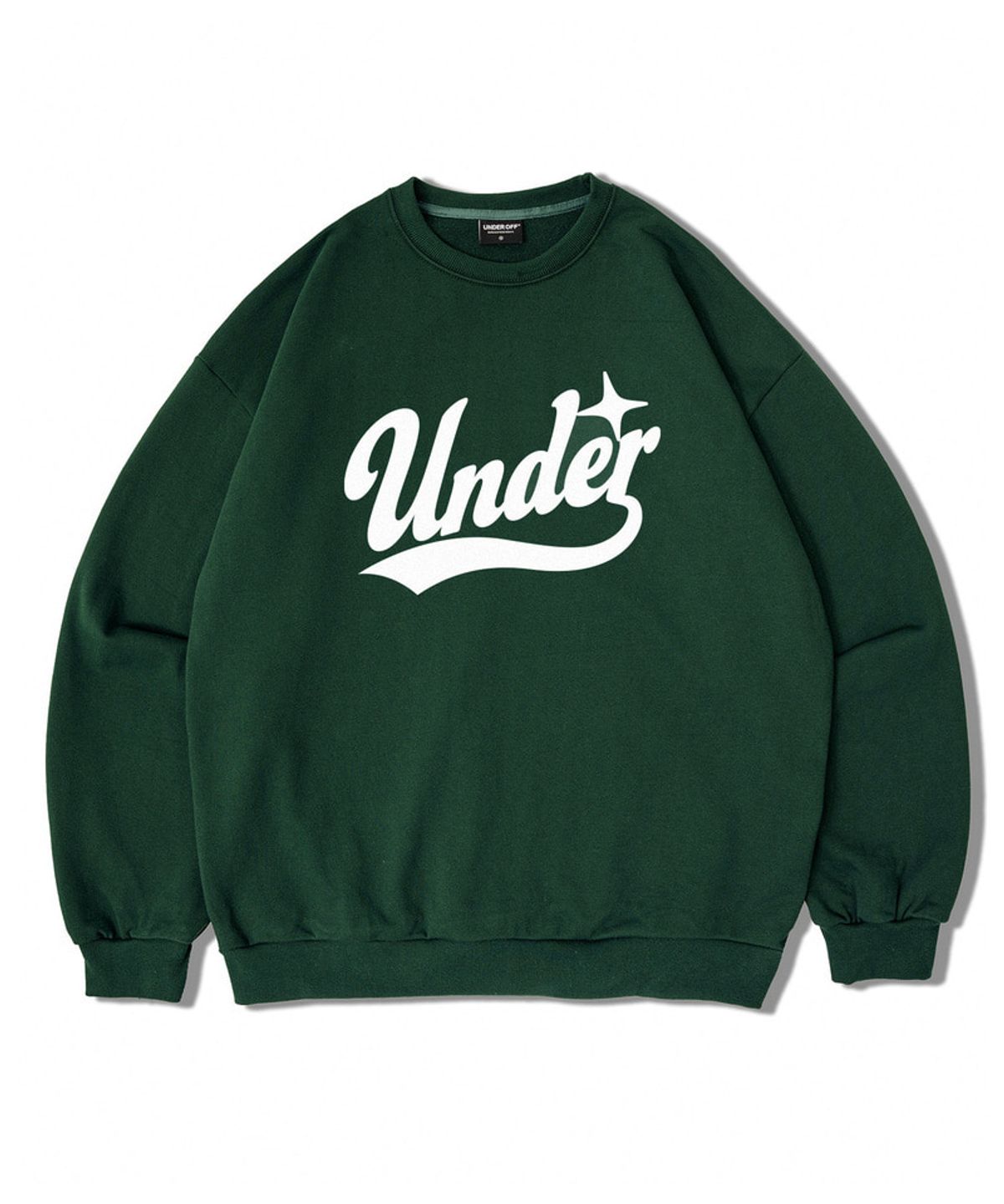 언더오프(UNDEROFF) 오버핏 맨투맨 스웨트 언더 베이스볼로고 카모