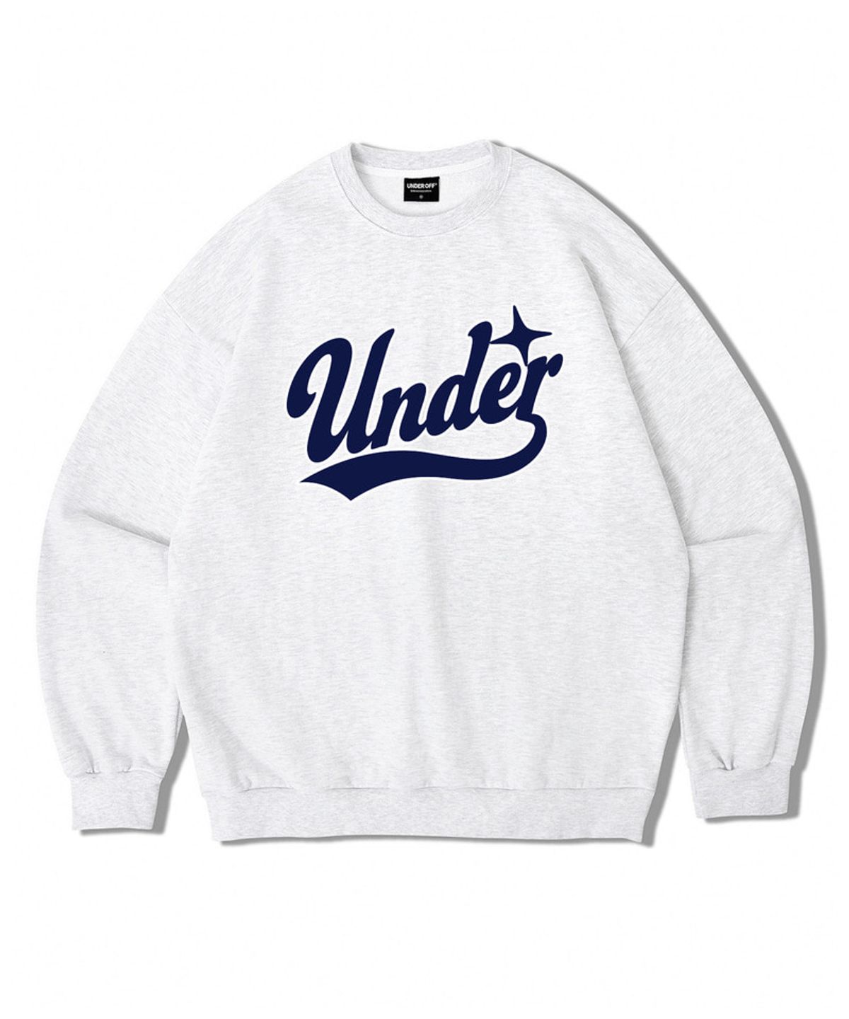 언더오프(UNDEROFF) 오버핏 맨투맨 스웨트 언더 베이스볼로고 카모