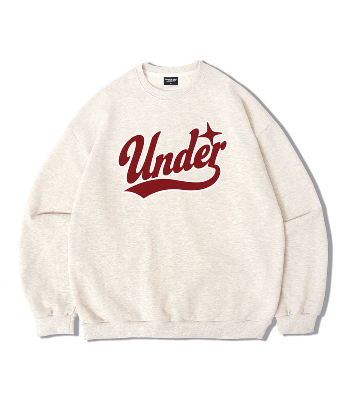 언더오프(UNDEROFF) 오버핏 맨투맨 스웨트 언더 베이스볼로고 카모