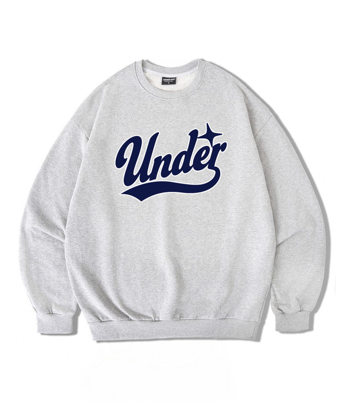 언더오프(UNDEROFF) 오버핏 맨투맨 스웨트 언더 베이스볼로고 카모