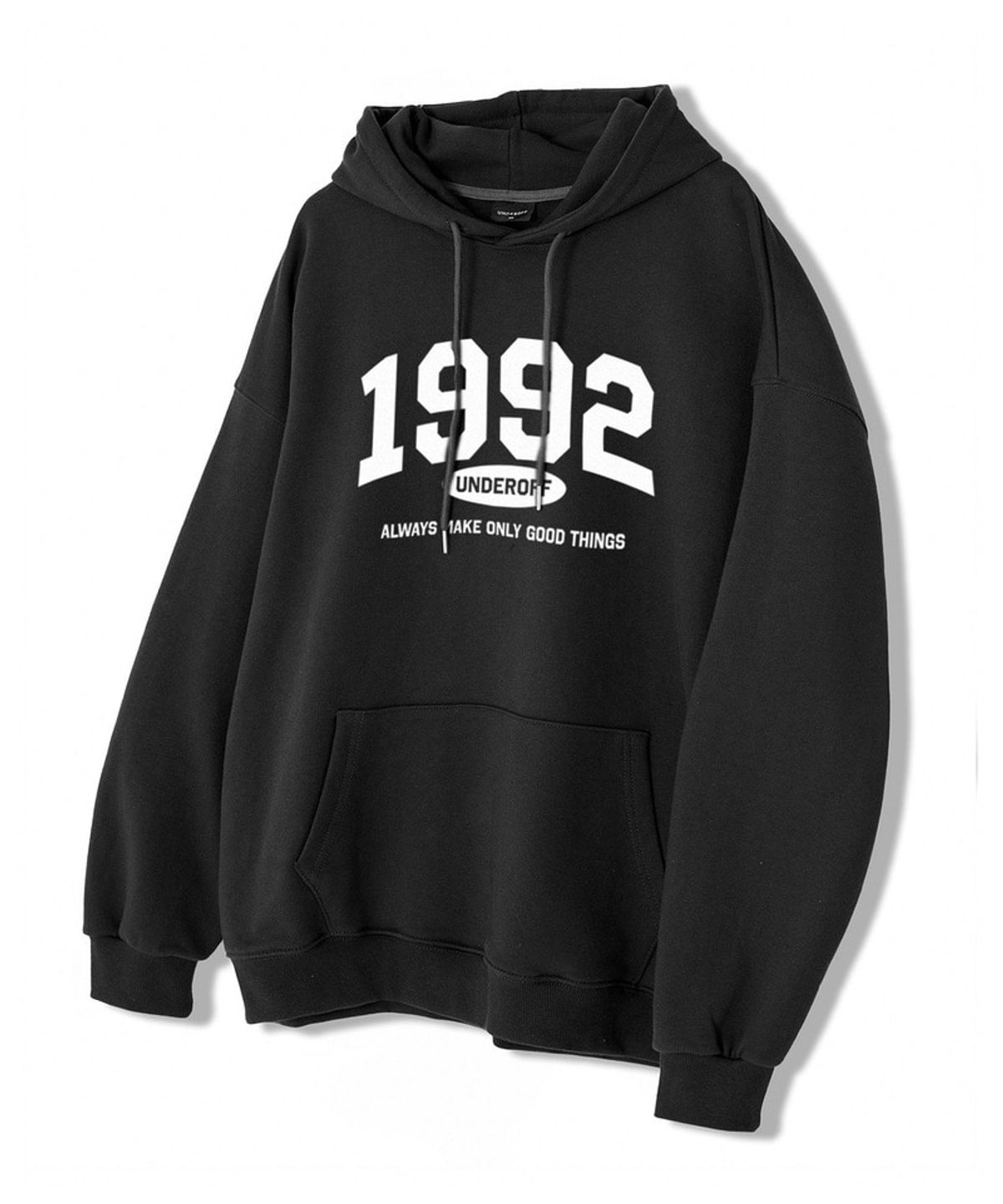 언더오프(UNDEROFF) 오버핏 스웨트 후디 1992아치 블랙