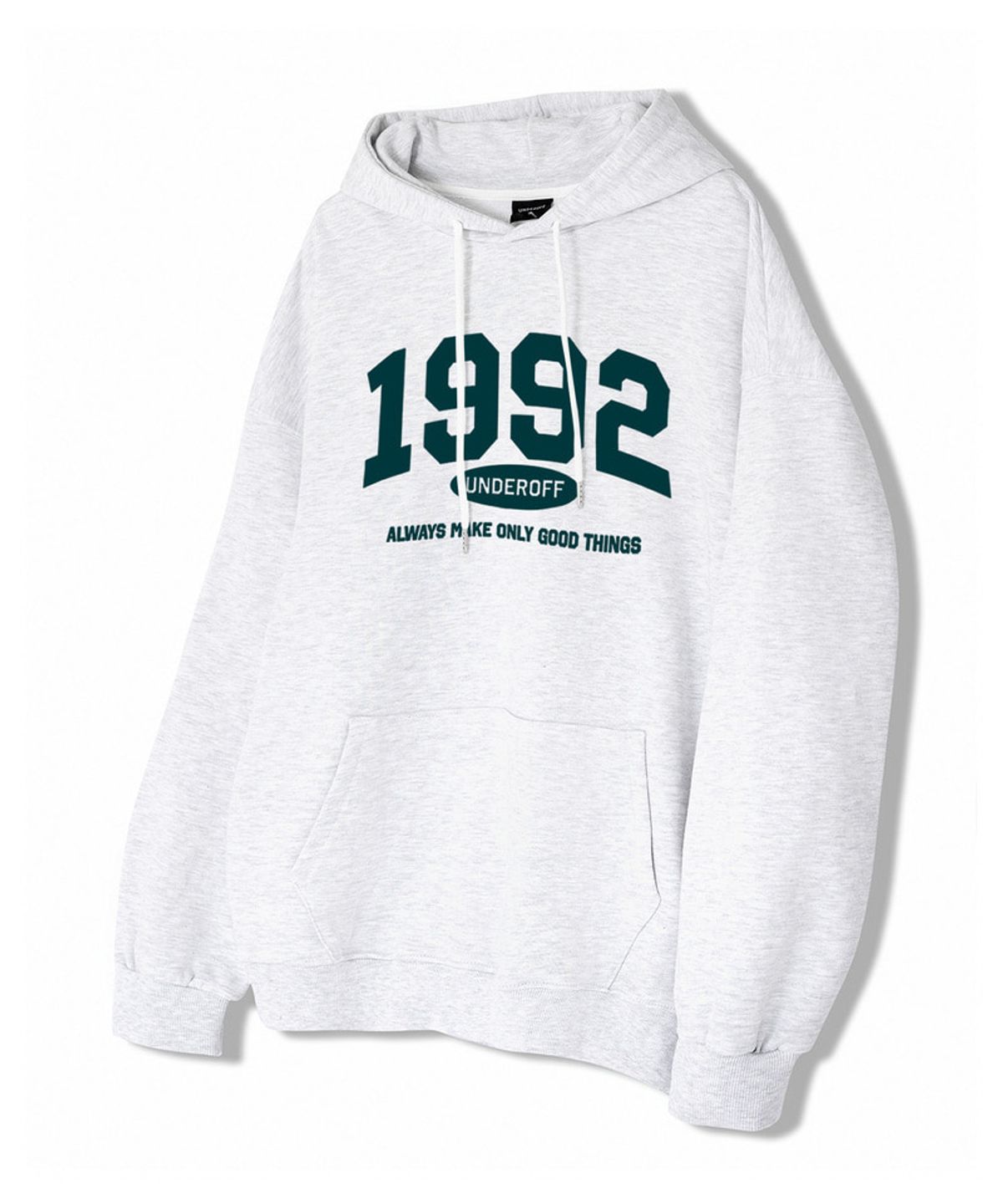 언더오프(UNDEROFF) 오버핏 스웨트 후디 1992아치 다크그레이