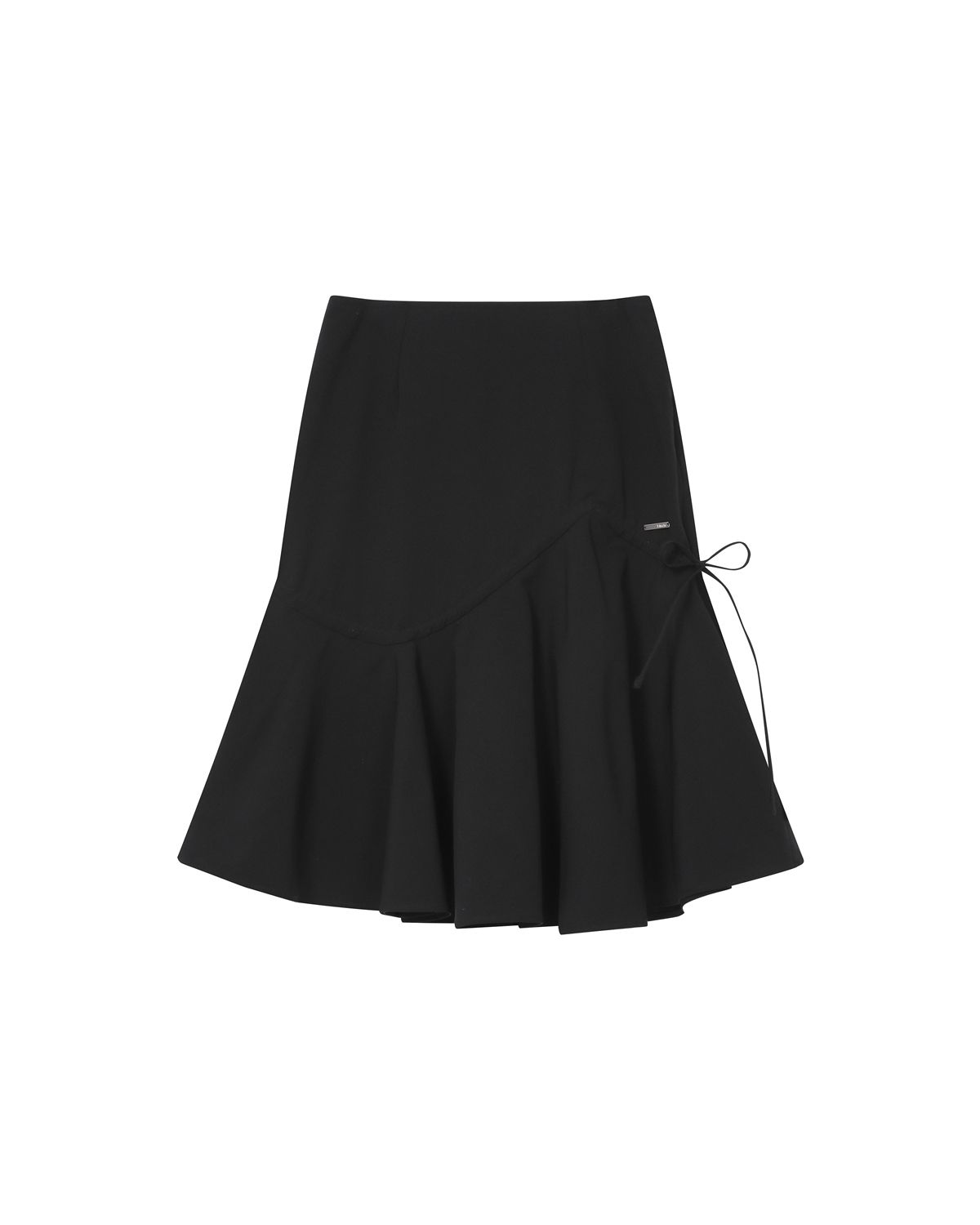 MUSINSA公式 | MISEKI SEOUL Shirring ruffle midi skirt BLACK