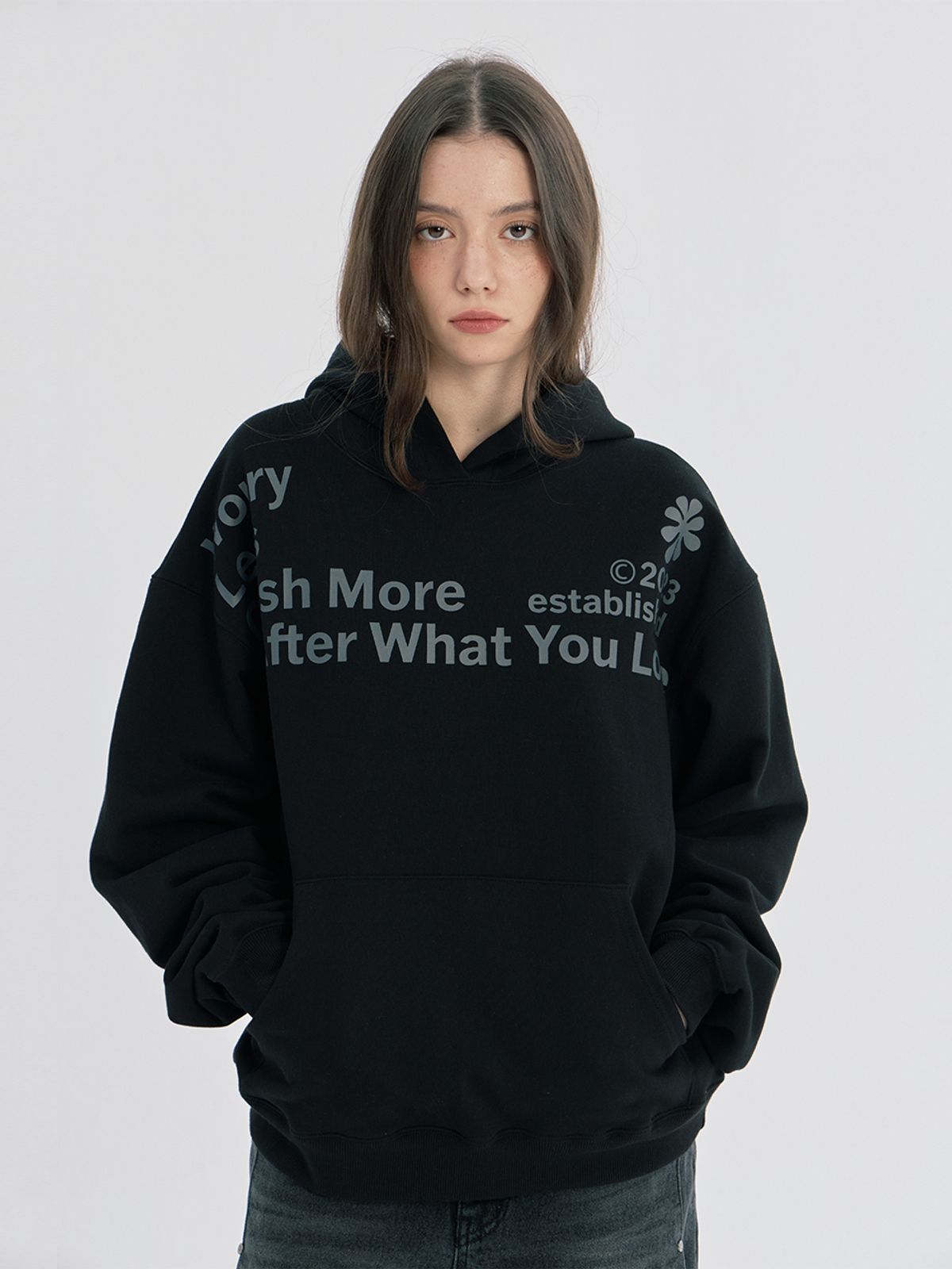 오피쉬(OAFISH) WORRY LESS HOODIE, BLACK