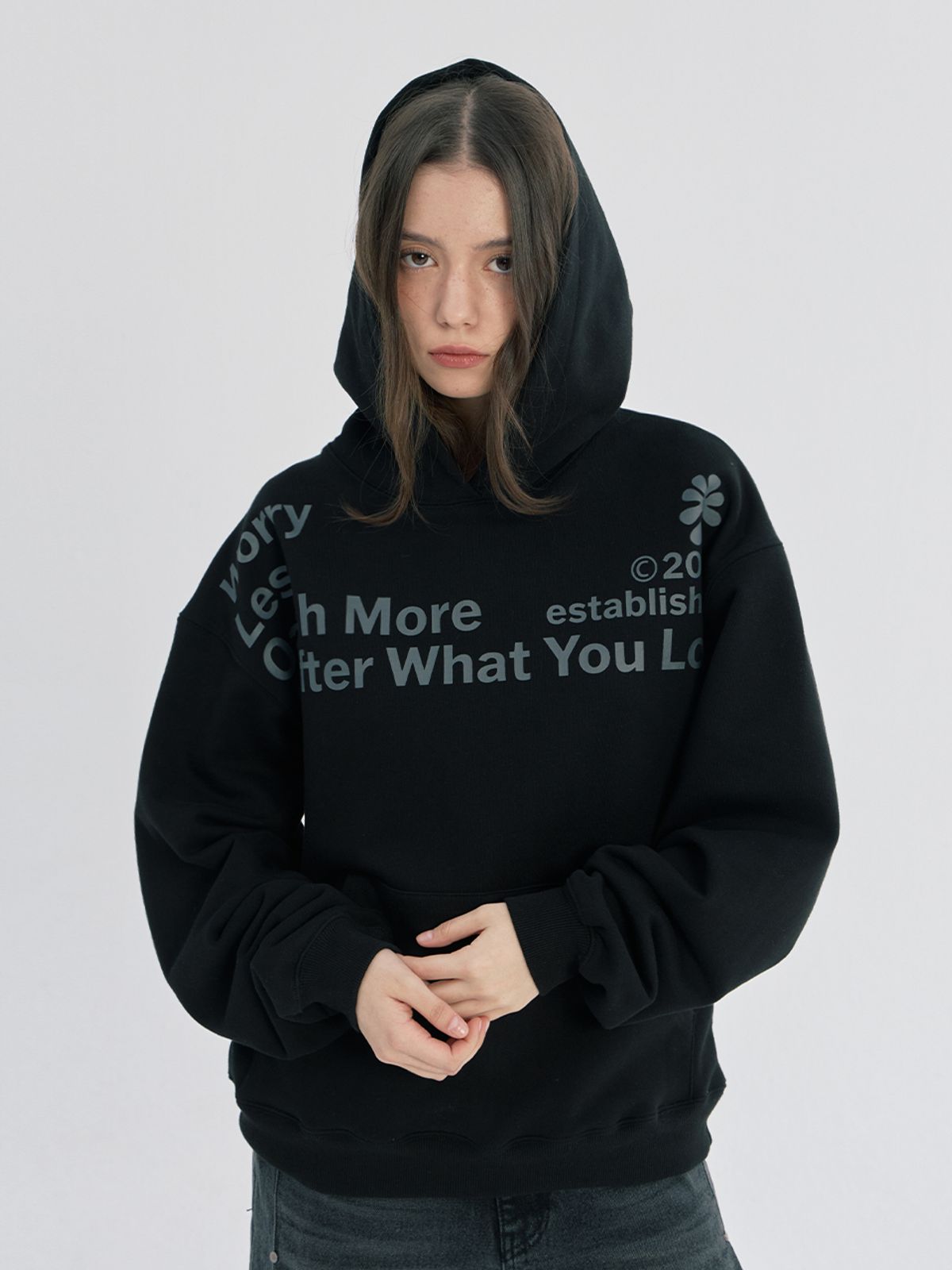 오피쉬(OAFISH) WORRY LESS HOODIE, BLACK