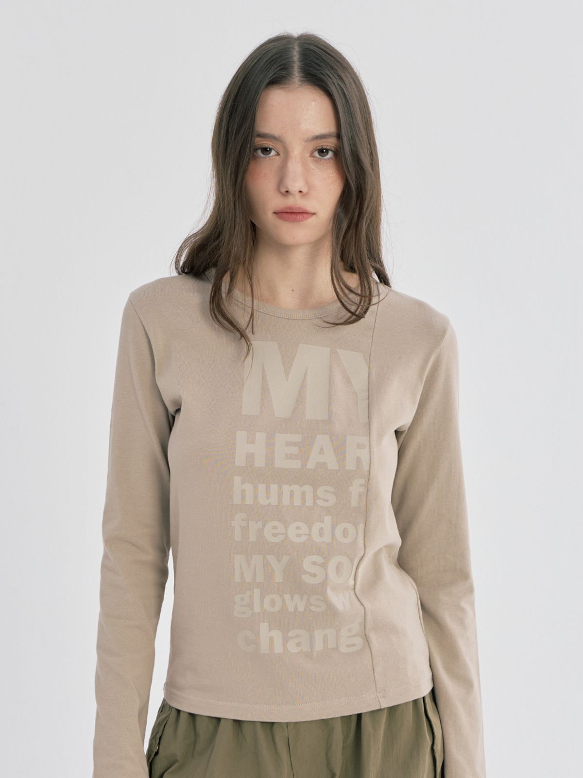 오피쉬(OAFISH) MY CUTTING LINE LONG SLEEVE, DARK BEIGE
