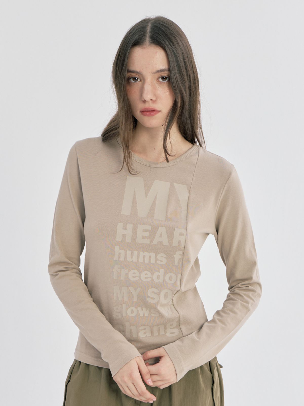 오피쉬(OAFISH) MY CUTTING LINE LONG SLEEVE, DARK BEIGE