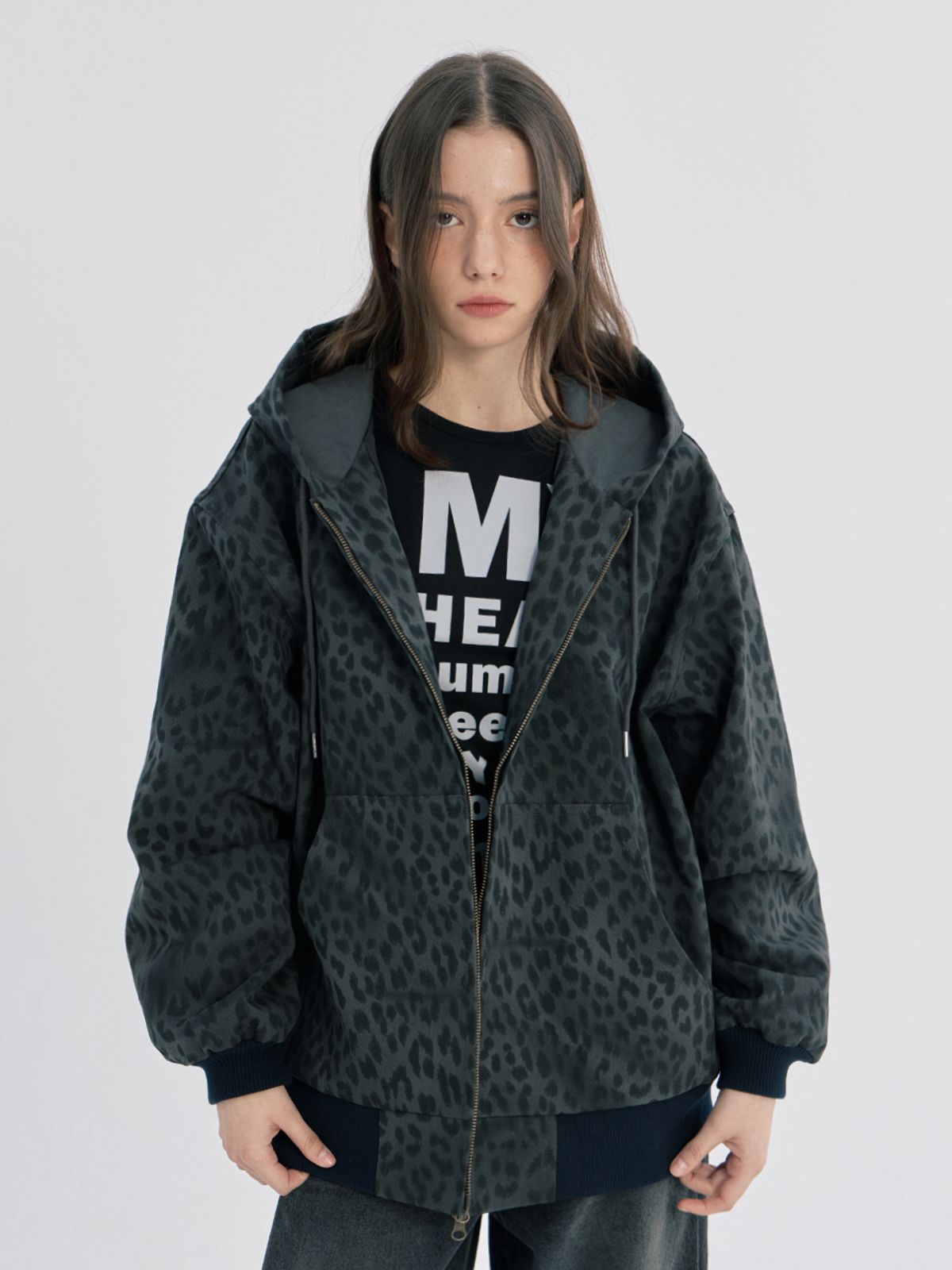 오피쉬(OAFISH) LEOPARD WORK HOOD JACKET, CHARCOAL