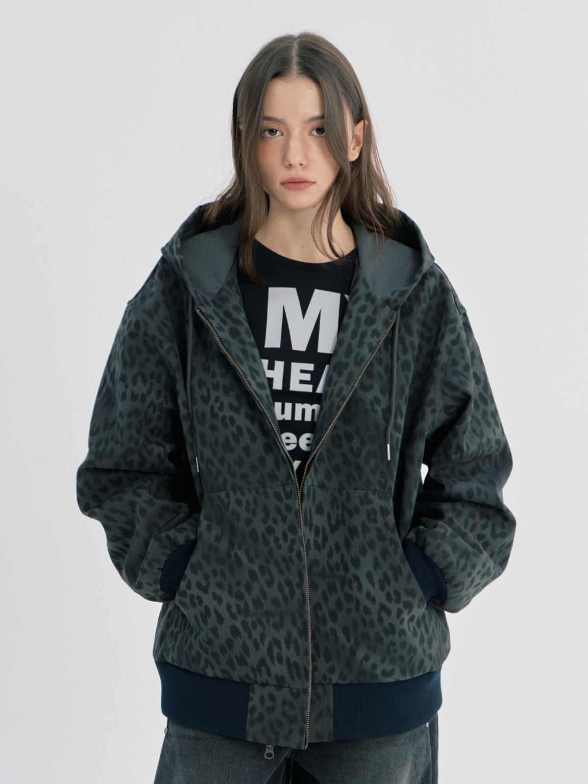 오피쉬(OAFISH) LEOPARD WORK HOOD JACKET, CHARCOAL