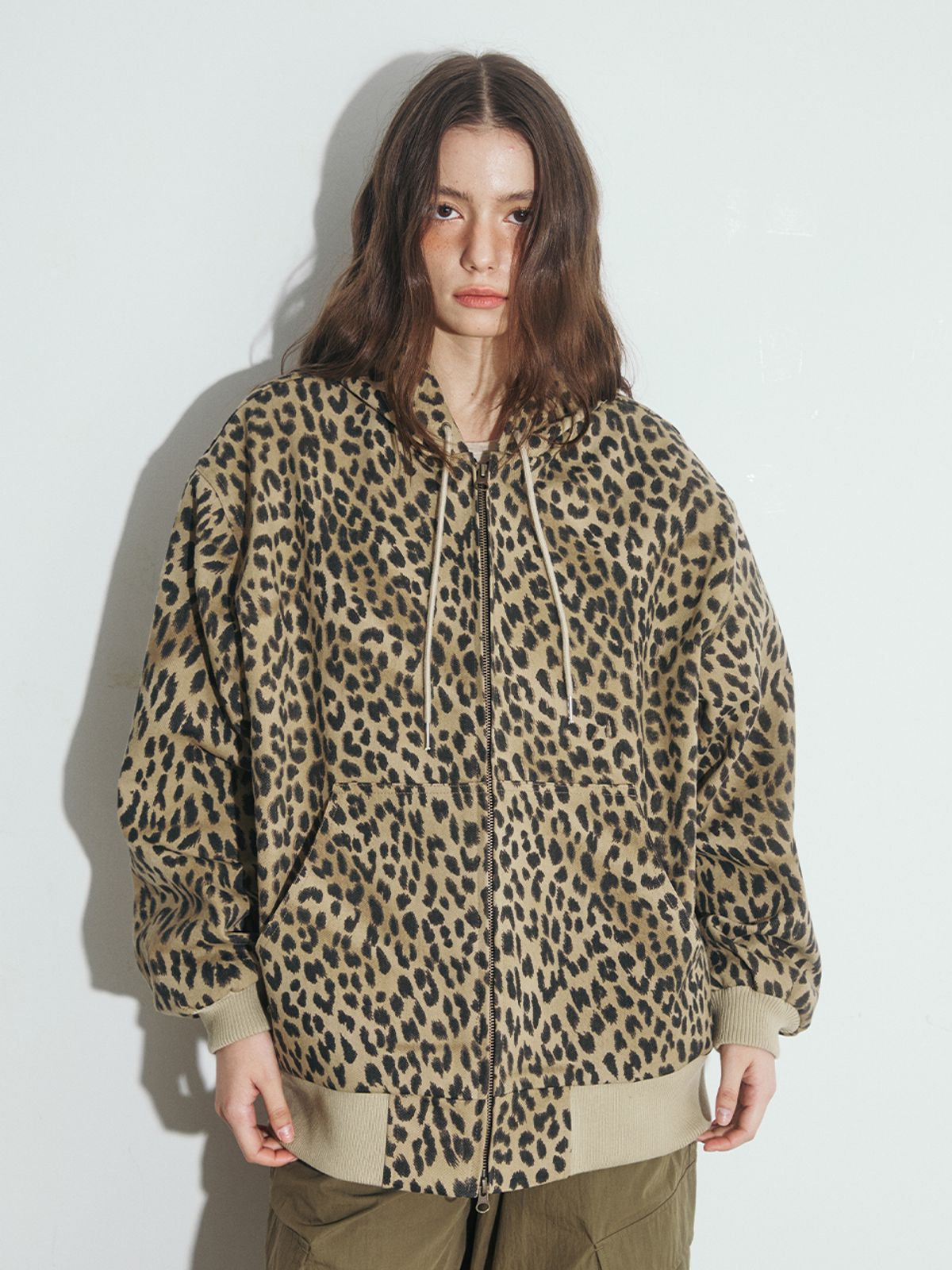 오피쉬(OAFISH) LEOPARD WORK HOOD JACKET, BROWN