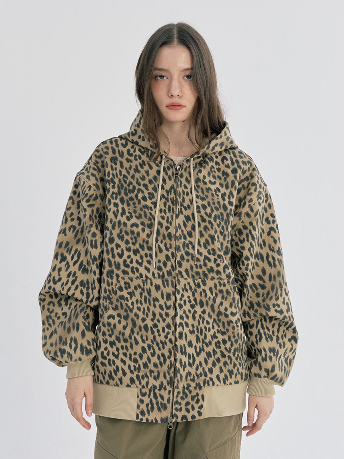 오피쉬(OAFISH) LEOPARD WORK HOOD JACKET, BROWN