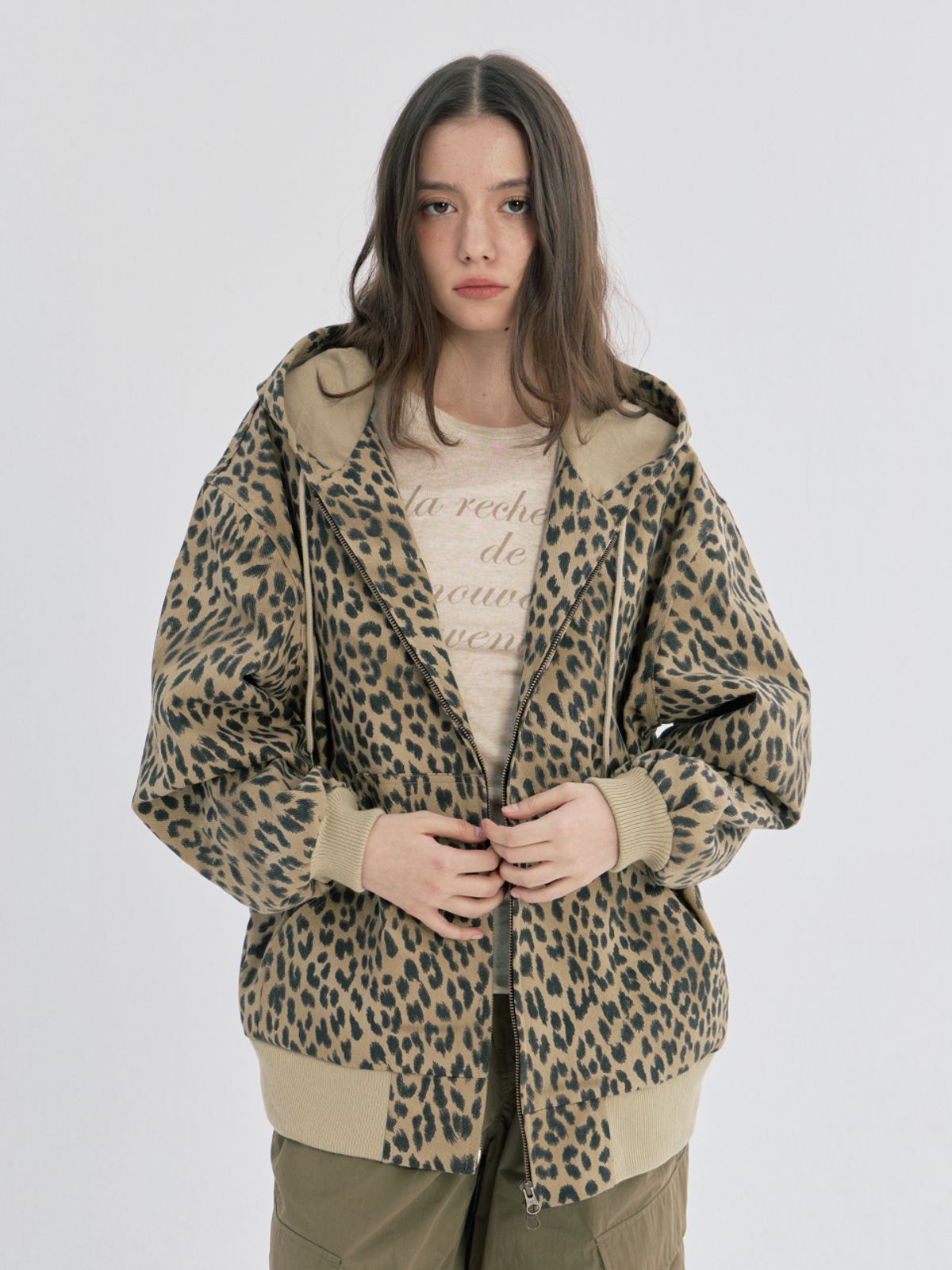 오피쉬(OAFISH) LEOPARD WORK HOOD JACKET, BROWN