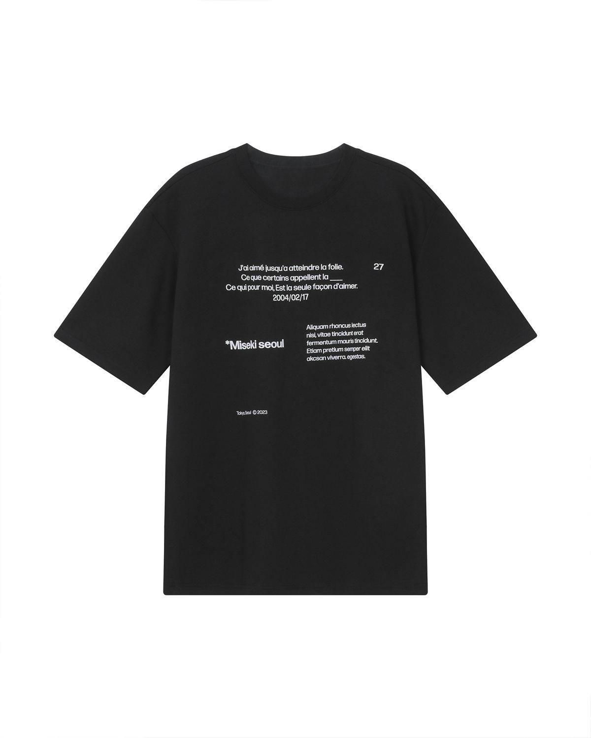 MUSINSA公式 | MISEKI SEOUL Miseki typography short sleeves BLACK