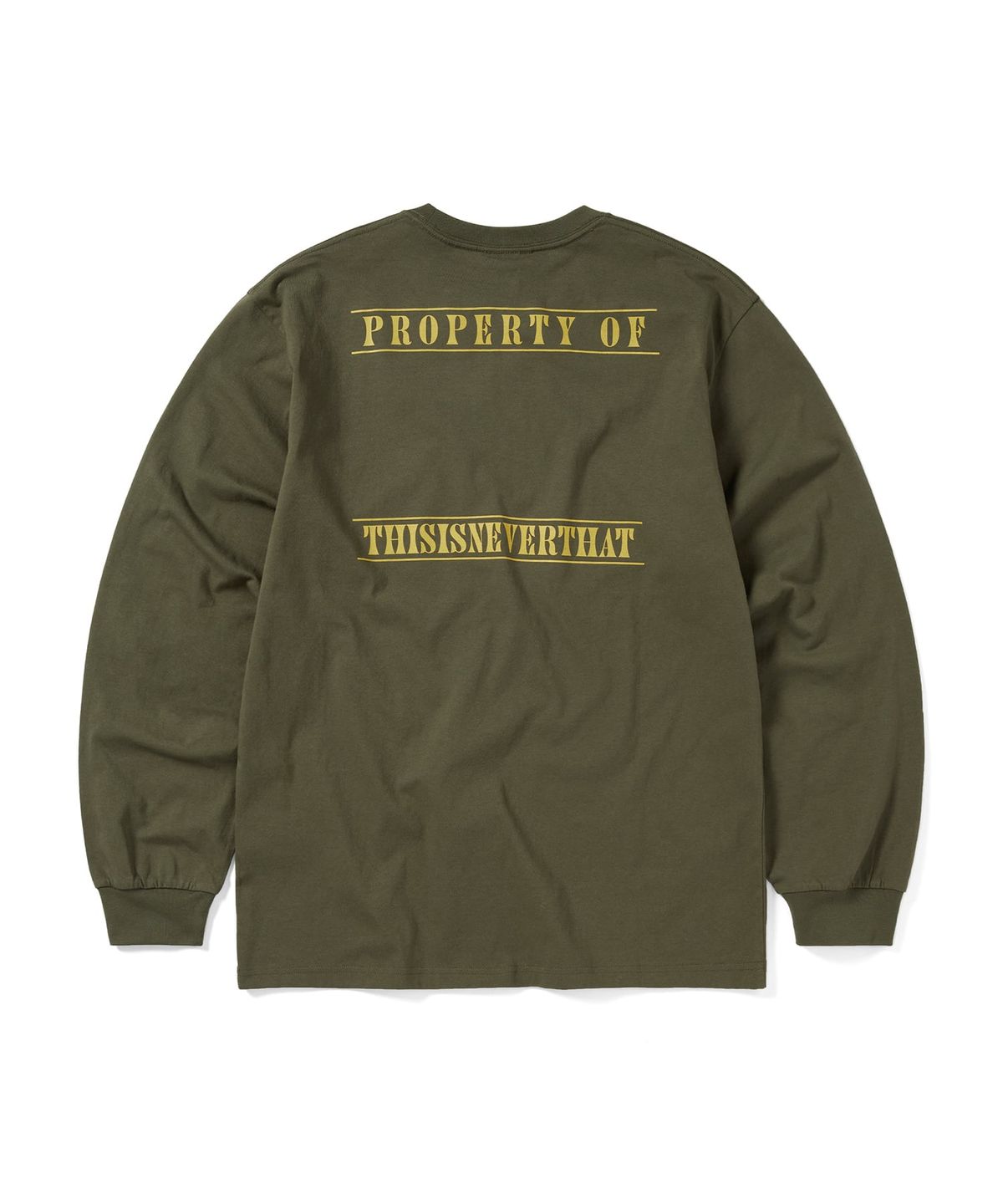 디스이즈네버댓(THISISNEVERTHAT) Monogram L/S Tee Olive