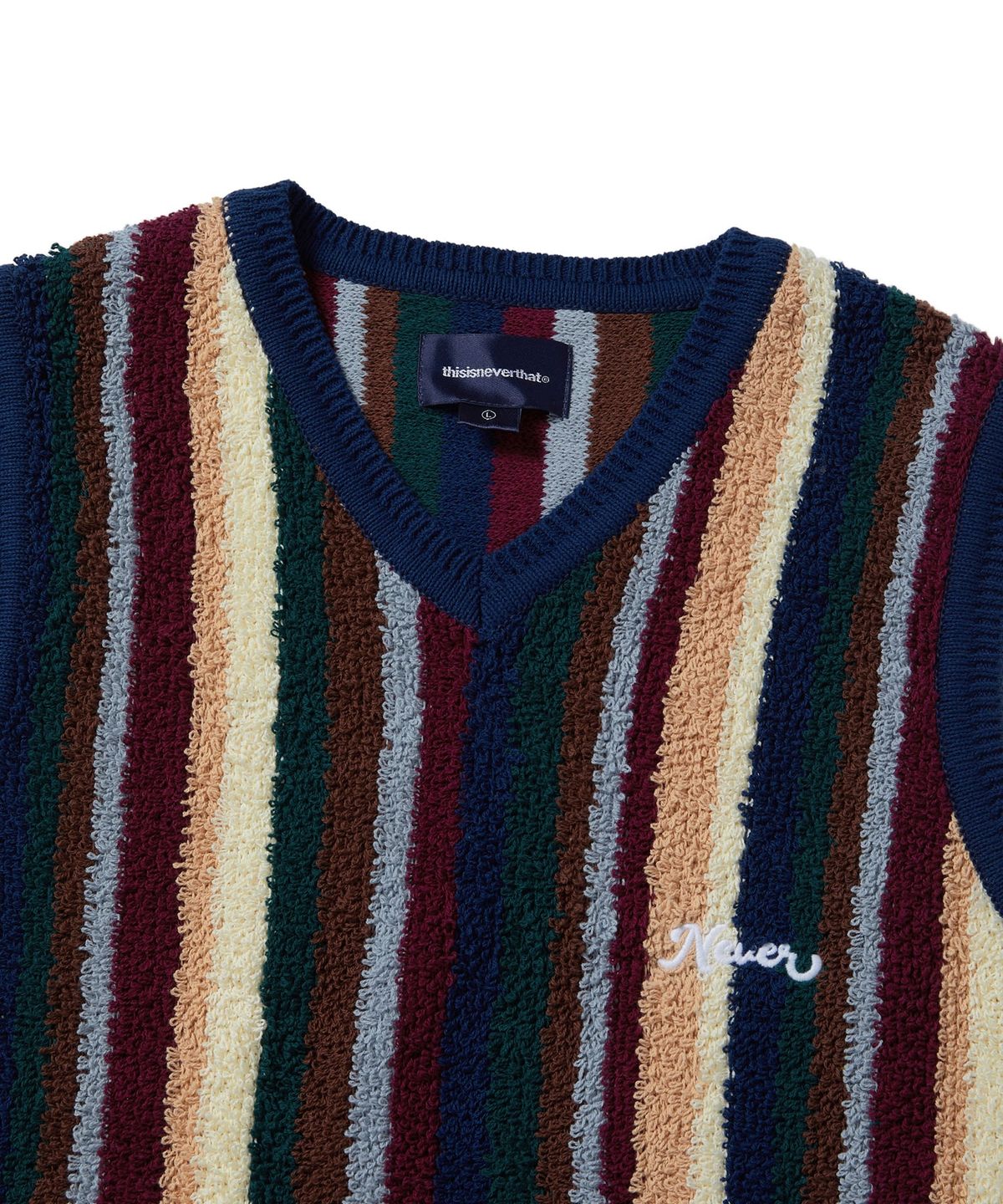 디스이즈네버댓(THISISNEVERTHAT) Striped Knit Vest Navy