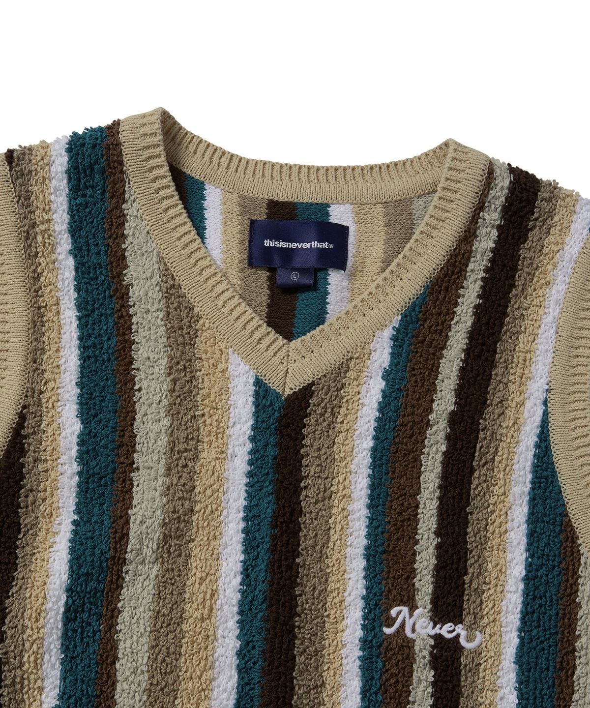 디스이즈네버댓(THISISNEVERTHAT) Striped Knit Vest Beige