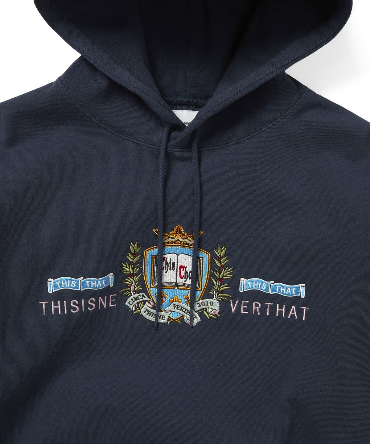 디스이즈네버댓(THISISNEVERTHAT) Crest Hoodie Navy