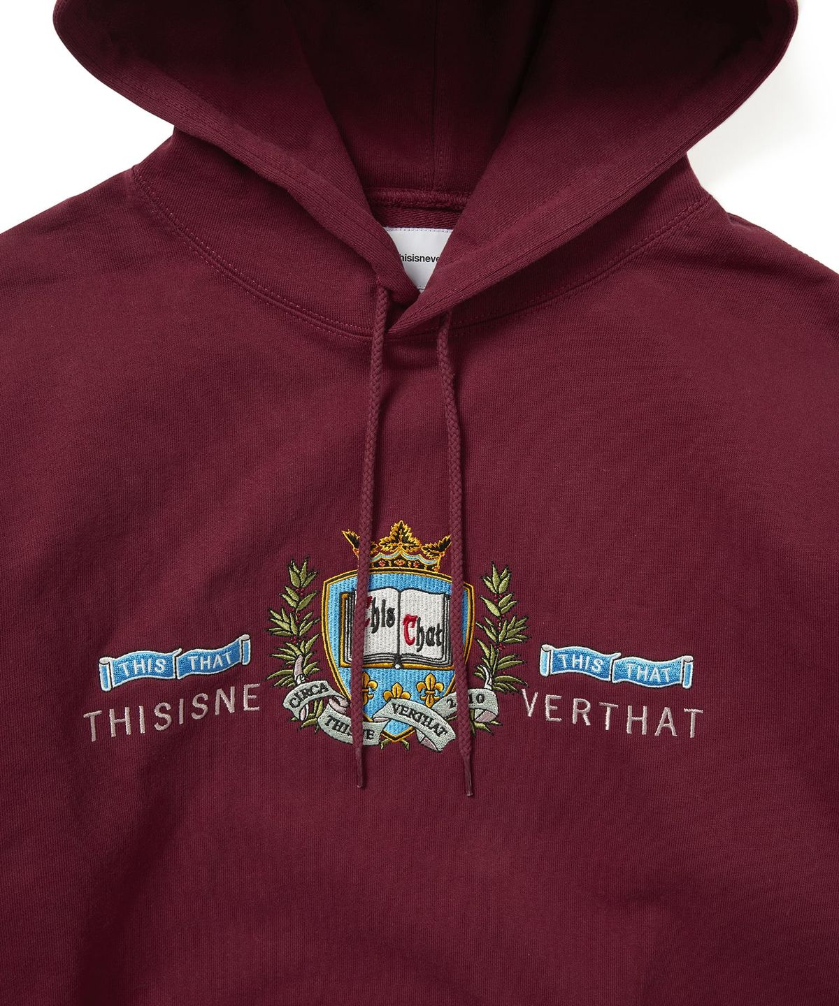 디스이즈네버댓(THISISNEVERTHAT) Crest Hoodie Burgundy