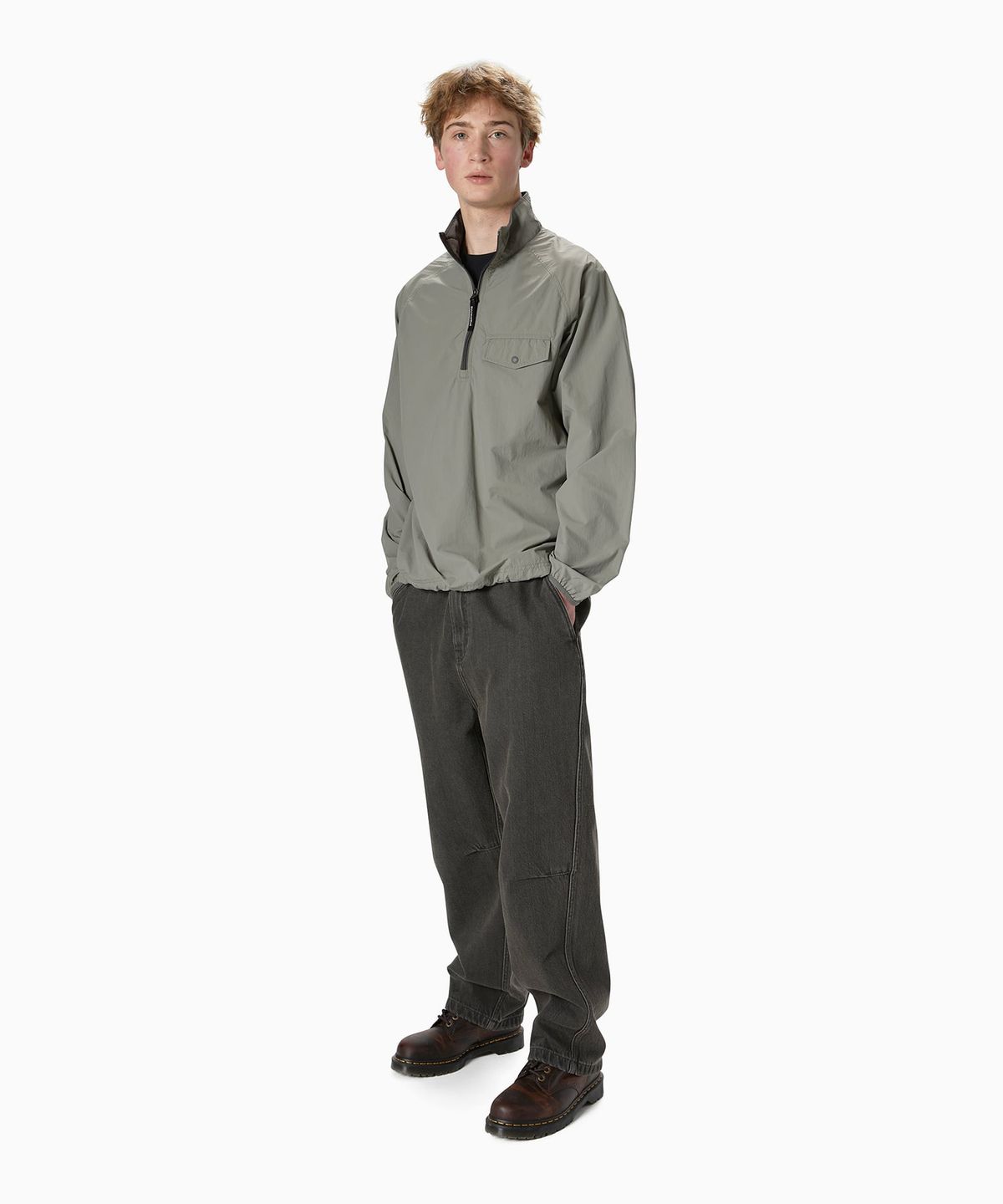 디스이즈네버댓(THISISNEVERTHAT) Half Zip Sports Pullover Grey