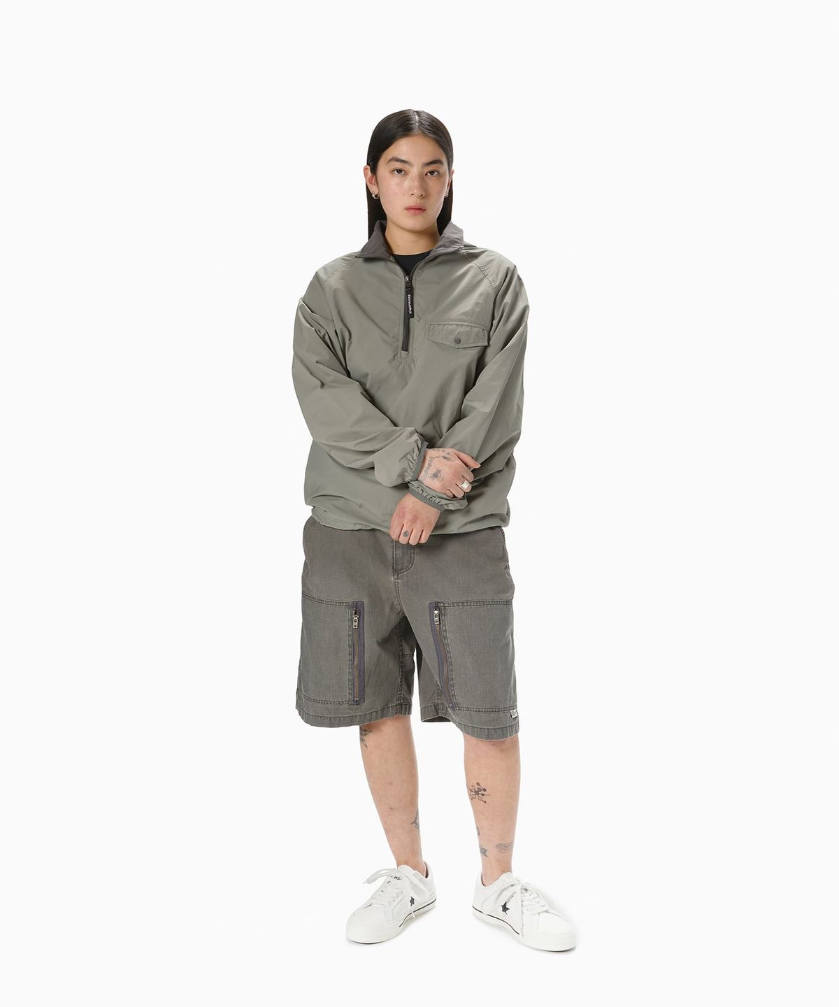 디스이즈네버댓(THISISNEVERTHAT) Half Zip Sports Pullover Grey