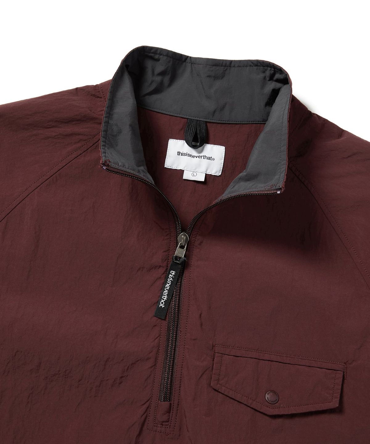 디스이즈네버댓(THISISNEVERTHAT) Half Zip Sports Pullover Burgundy