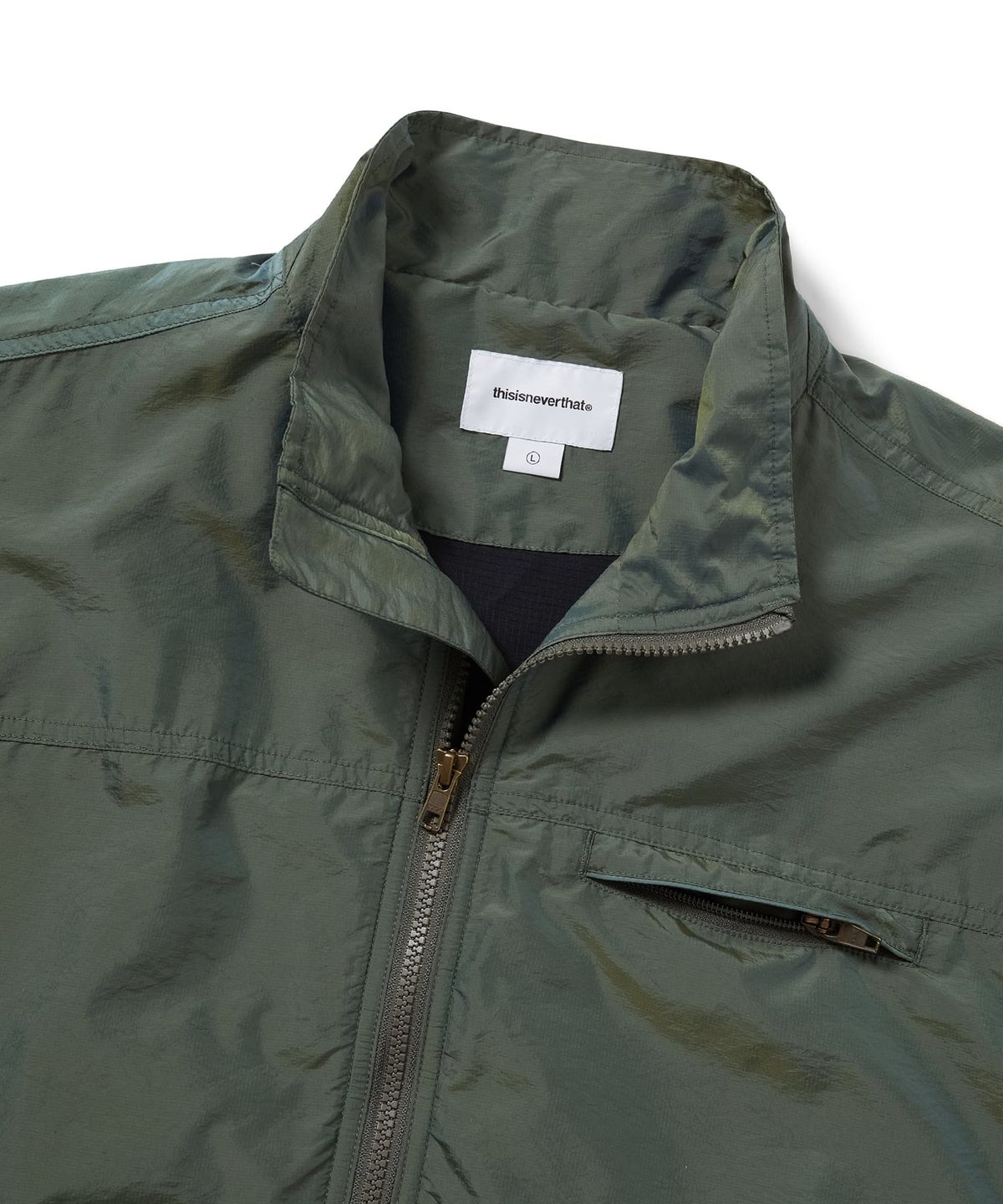 디스이즈네버댓(THISISNEVERTHAT) SP-Logo Warm Up Jacket Olive Drab