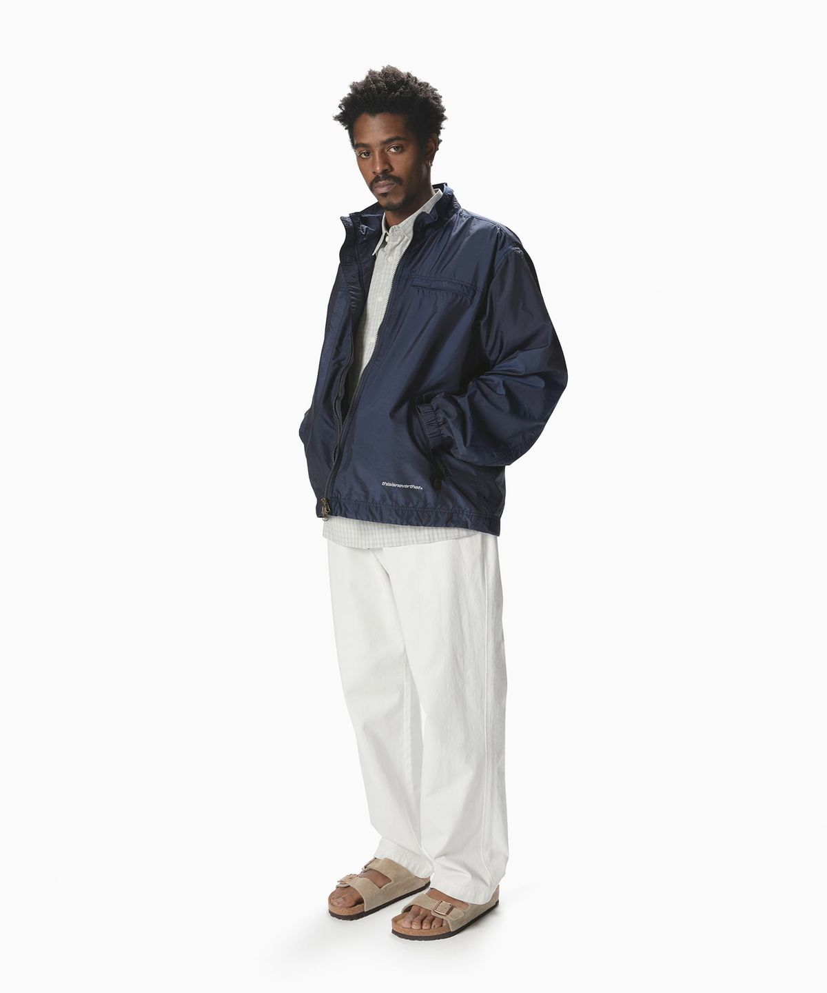 디스이즈네버댓(THISISNEVERTHAT) SP-Logo Warm Up Jacket Navy
