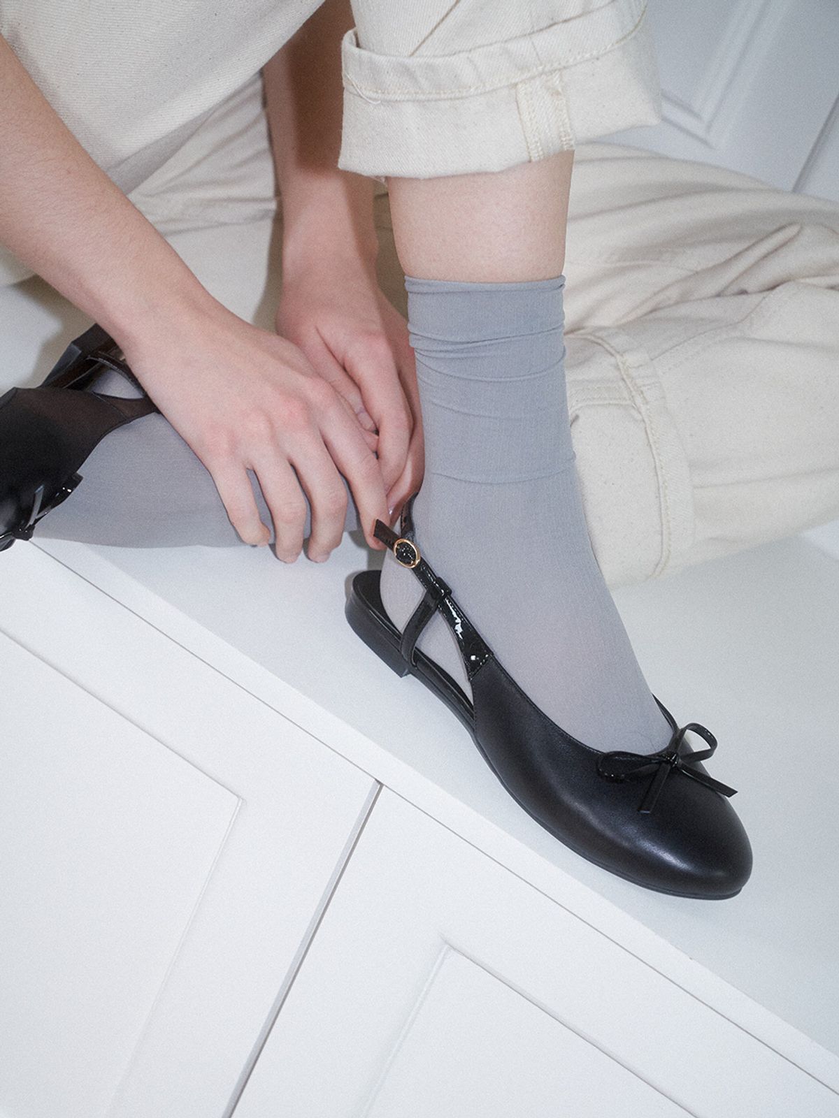 더조히(THE JOHI) Half Ribbon Slingback_3 Colors
