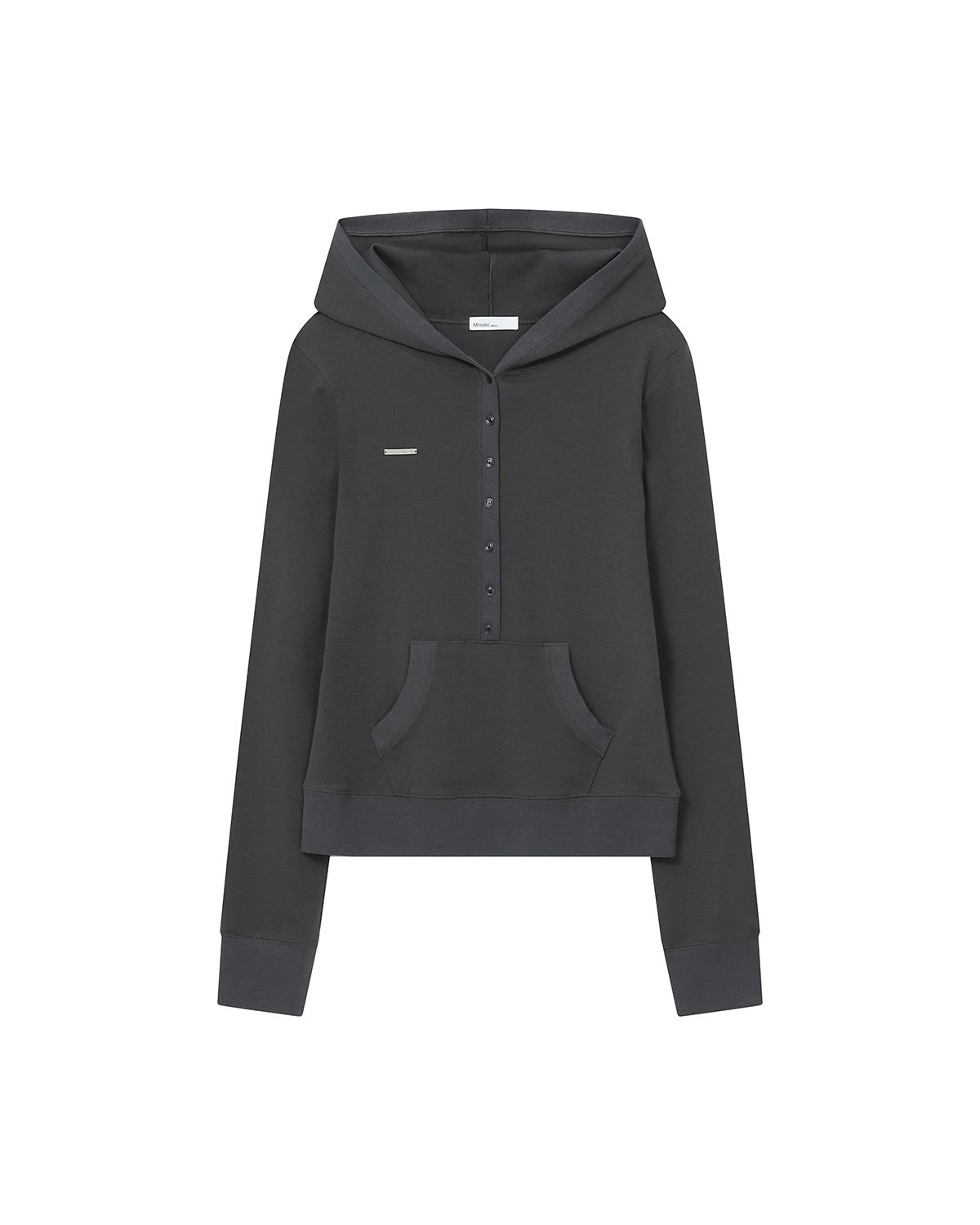 【Miseki SEOUL】Hoodie shirring padding MUSINSA | MISEKI SEOUL Fitted hoodie long sleeves CHARCOAL