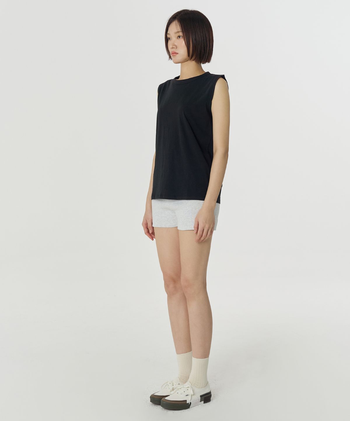줄리아페페(JULIAPEPE) Ribbed Shorts (Melange)