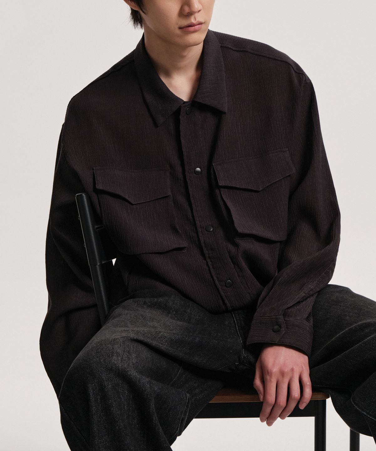 커넥트킨록(CONNECT KINLOCH) 크링클 시어서커 셔켓 (그레이)