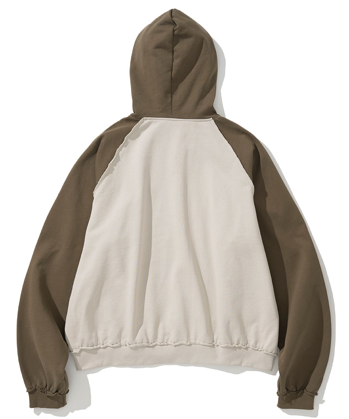 낫포너드(NOT4NERD) N4ND Trident Logo Raglan Hood Zip Up - Brown