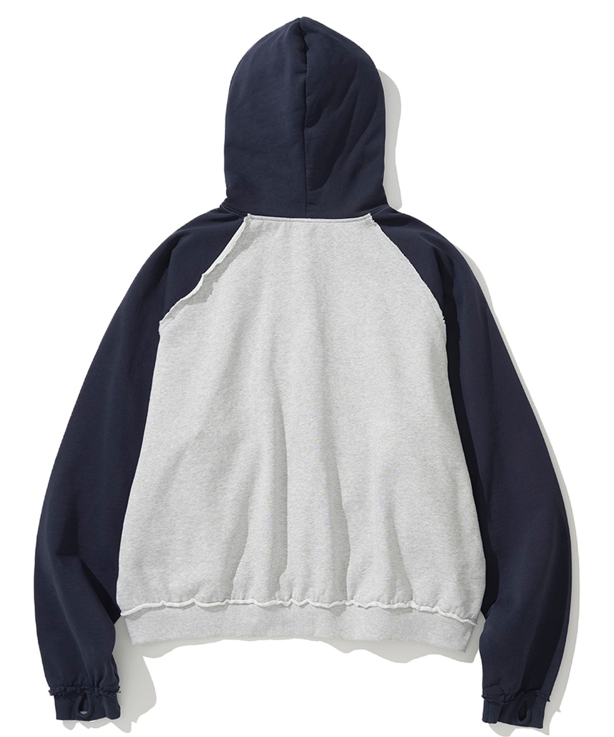 낫포너드(NOT4NERD) N4ND Trident Logo Raglan Hood Zip Up - Navy