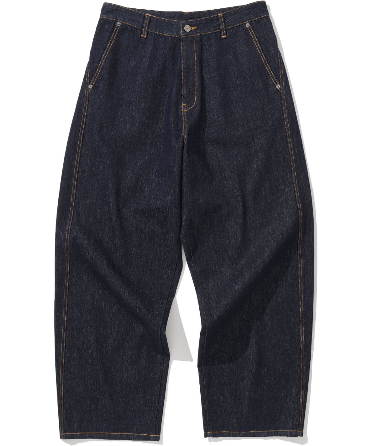 낫포너드(NOT4NERD) Curved Semi Wide Denim Pants - Deep Indigo