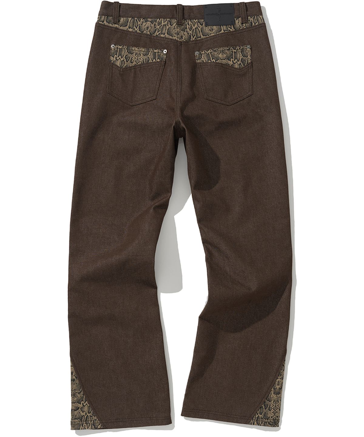 낫포너드(NOT4NERD) Python Layered Denim Pants - Brown