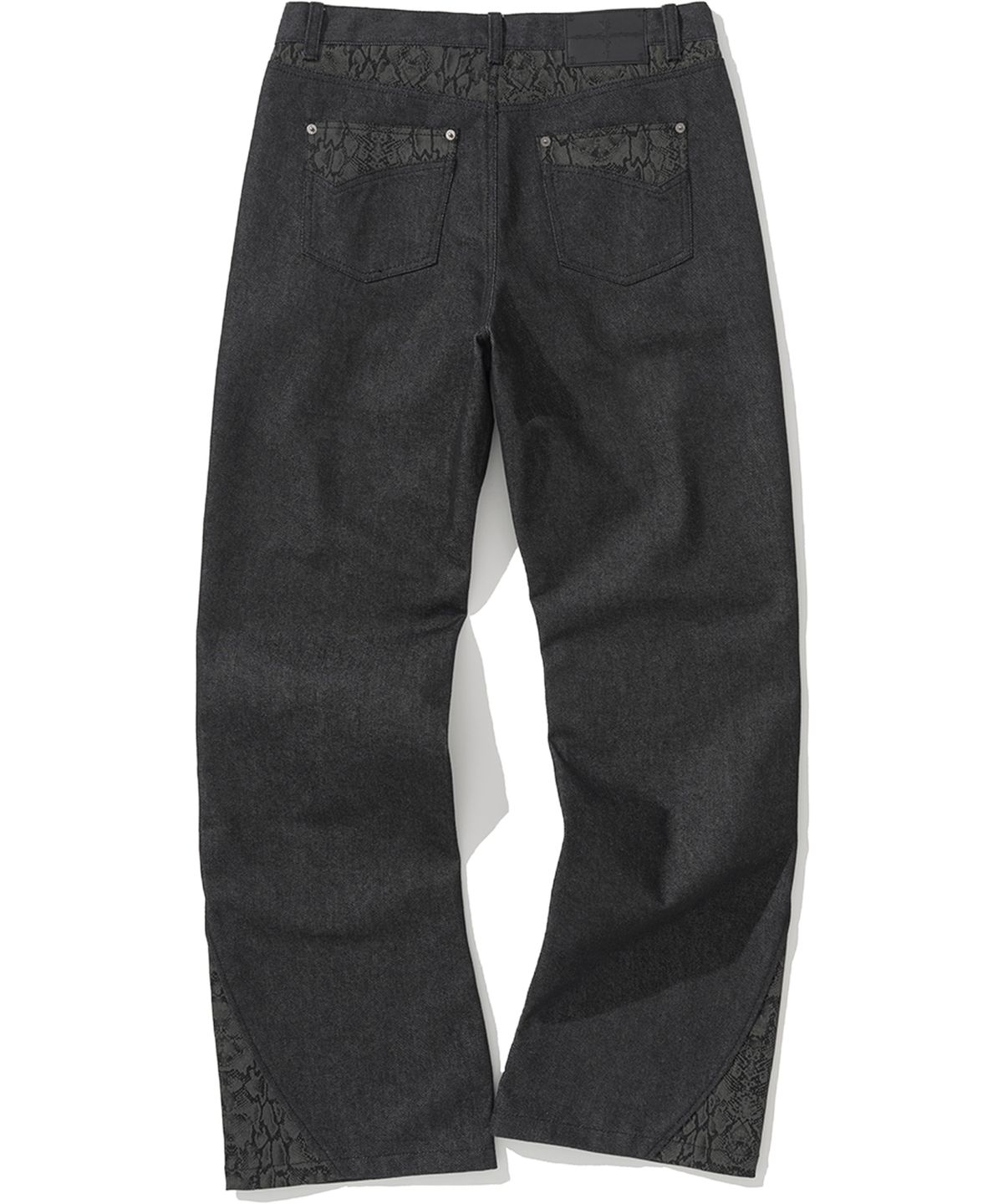 낫포너드(NOT4NERD) Python Layered Denim Pants - Black
