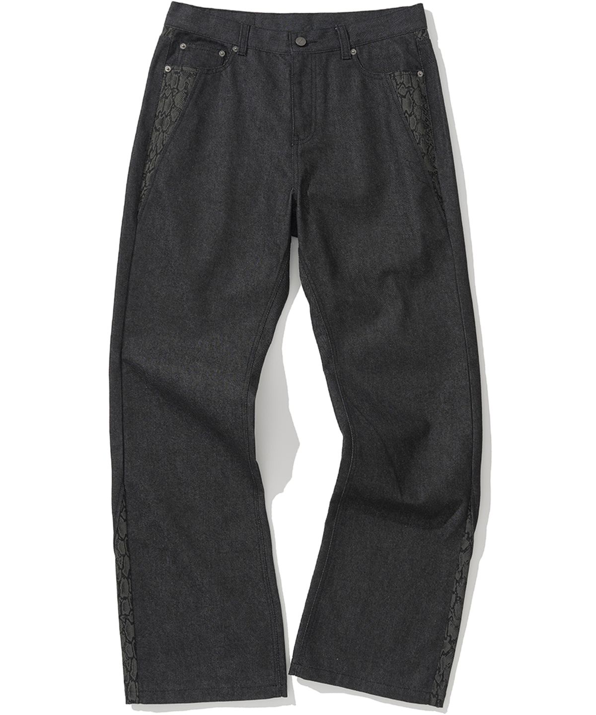 낫포너드(NOT4NERD) Python Layered Denim Pants - Black
