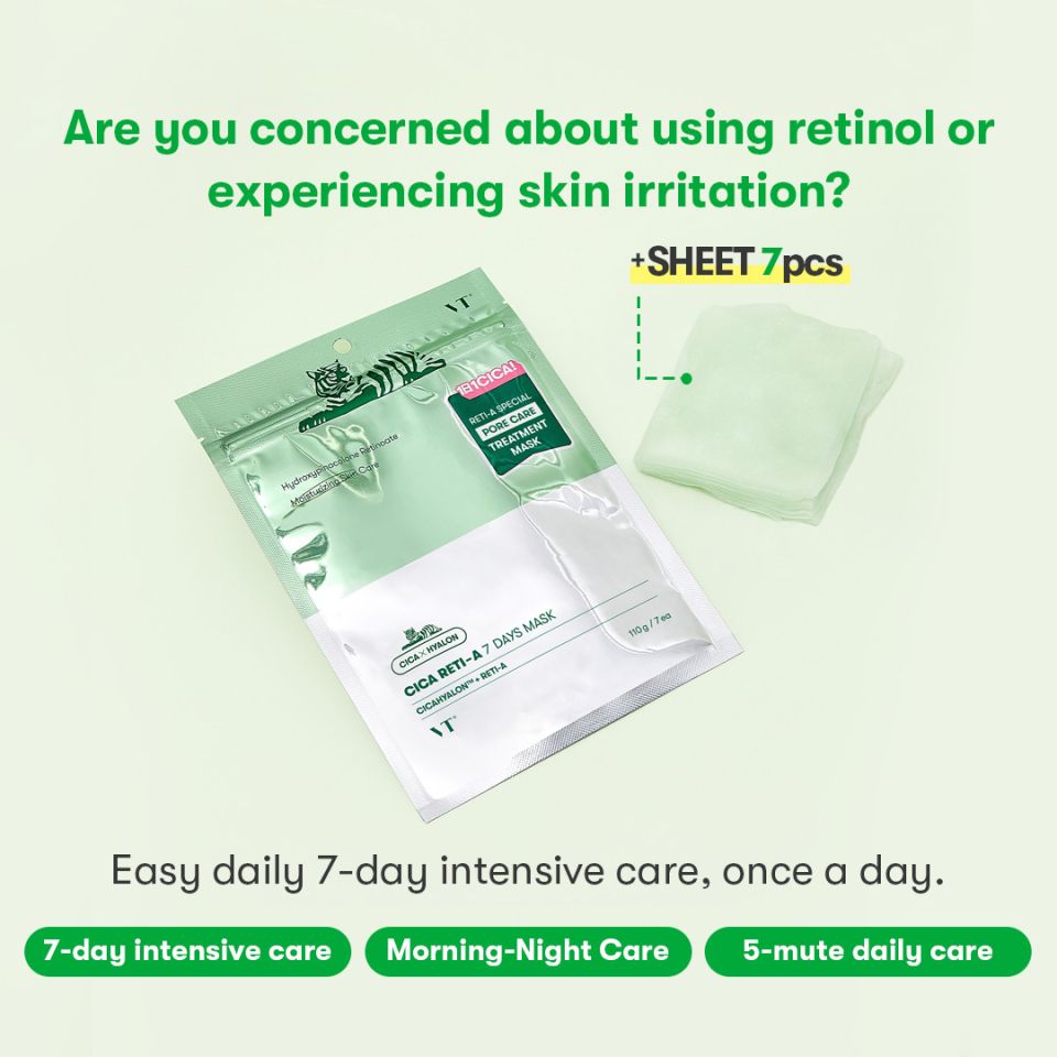 MUSINSA | VT COSMETICS VT Cica Reti-A Seven Days Mask